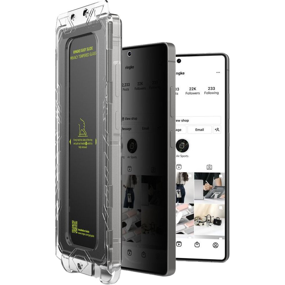 Szkło prywatyzujące na ekran z aplikatorem Ringke Easy Slide 2-Pack Privacy do Samsung Galaxy S25 Ultra, 2 sztuki